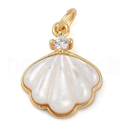 Brass Micro Pave Cubic Zirconia Pendants KK-U032-07G-1