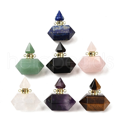 Gemstone Perfume Bottle Pendants G-L623-08G-1