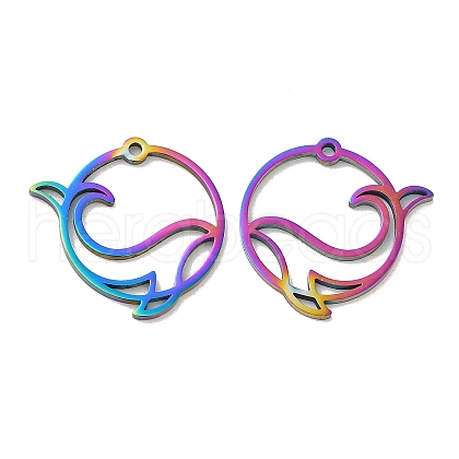 Ion Plating(IP) 304 Stainless Steel Pendants STAS-L020-023RC-1