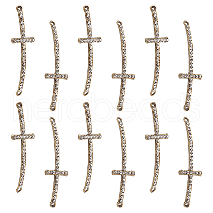   12Pcs Alloy Rhinestone Links/Connectors RB-PH0001-67-1