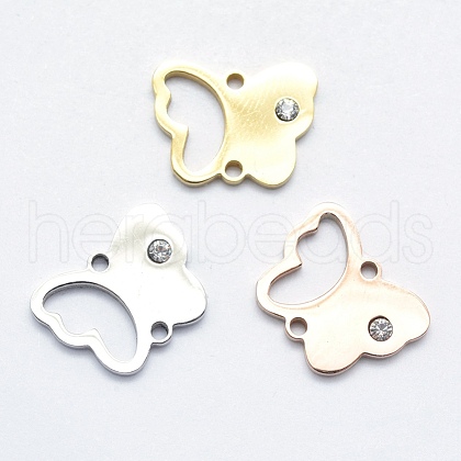 316 Surgical Stainless Steel Micro Pave Cubic Zirconia Links connectors STAS-K178-14-1