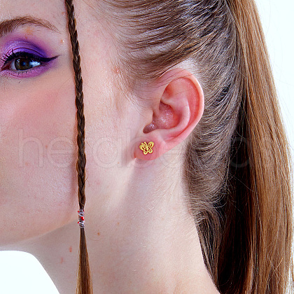 Butterfly Stainless Steel Stud Earrings for Women QX4761-1