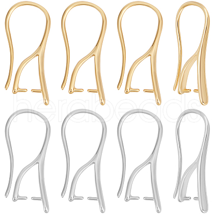 Beebeecraft 32Pcs 2 Styles Brass Earring Hooks KK-BBC0014-12-1