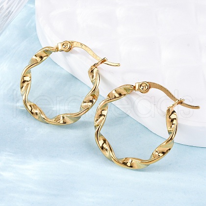 201 Stainless Steel Hoop Earrings X-EJEW-A054-05C-G-1