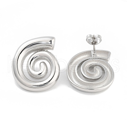 Left and Right Non-Tarnish Vortex 304 Stainless Steel Stud Earrings for Women EJEW-L283-098P-1