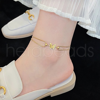 Stainless Steel Charm Anklets for Women WG18C2B-06-1