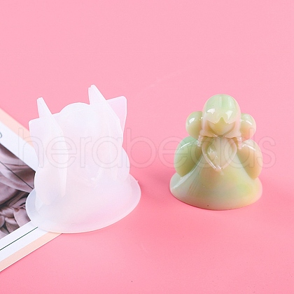 DIY 3D Girl Display Decoration Silicone Statue Molds DIY-G058-B02-1
