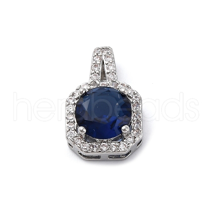 Brass Micro Pave Cubic Zirconia Pendants KK-Q047-01F-1