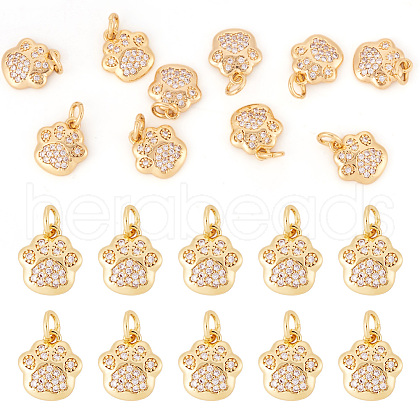 Brass Micro Pave Clear Cubic Zirconia Charms X1-RJEW-T063-38G-NF-1