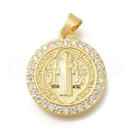 Rack Plating Brass with Cubic Zirconia Pendants KK-Z086-33G-09-1