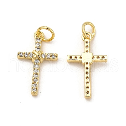 Brass Micro Pave Cubic Zirconia Pendants KK-E068-VB252-1