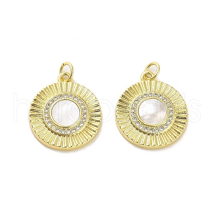 Brass Micro Pave Clear Cubic Zirconia Pendants KK-K365-02C-G-1