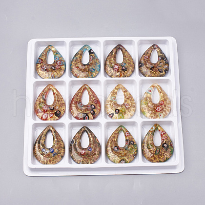 Handmade Gold Sand Lampwork Big Pendants LAMP-S189-14-B-1