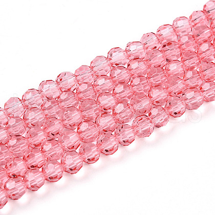 Baking Paint Transparent Glass Beads Strands DGLA-A035-T4mm-D01-1