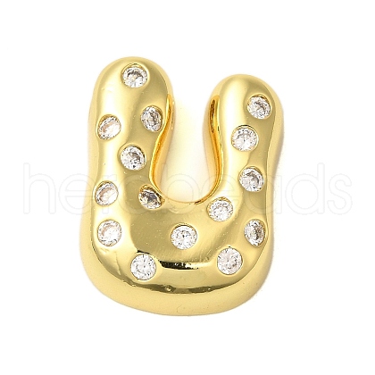 Rack Plating Brass Micro Pave Clear Cubic Zirconia Perdants KK-C067-11G-U-1