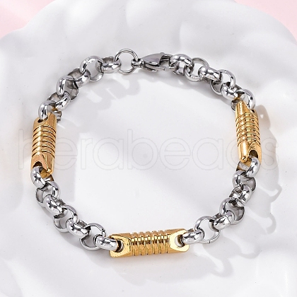 201 Stainless Steel Rolo Chain Bracelets BJEW-B078-169GP-1