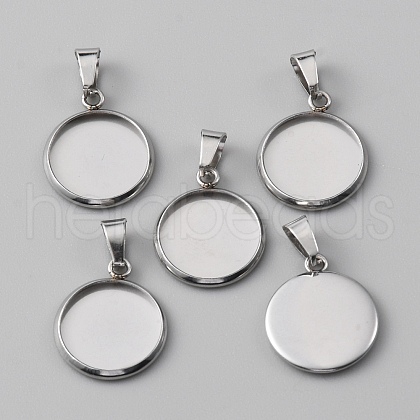 10Pcs 304 Stainless Steel Pendant Cabochon Settings STAS-WH0029-97B-P-1