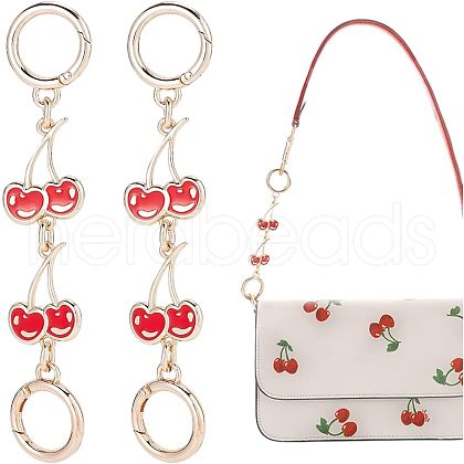 Alloy Enamel Cherry Link Chains for Purse Chains PURS-WH0001-41-1