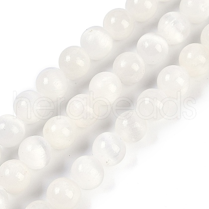 Natural Selenite Beads Strands G-G167-A02-01-1