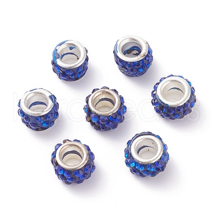 (Defective Closeout Sale Border damaged)Polymer Clay Rhinestone European Beads RB-XCP0001-05S-01-1