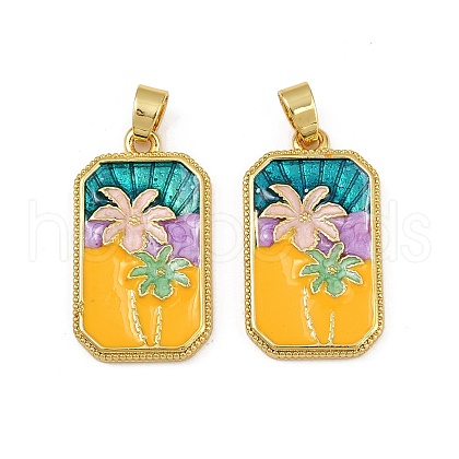 Brass Enamel Pendants KK-L190-012G-01-1