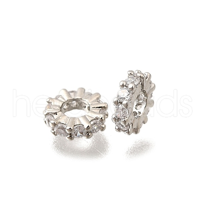 Brass Micro Pave Clear Cubic Zirconia Beads KK-K300-02B-P-1