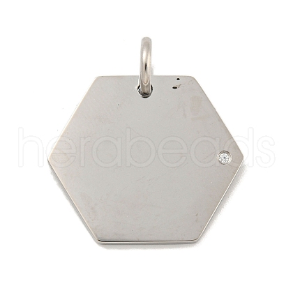 304 Stainless Steel Rhinestone Pendants STAS-P356-34P-1