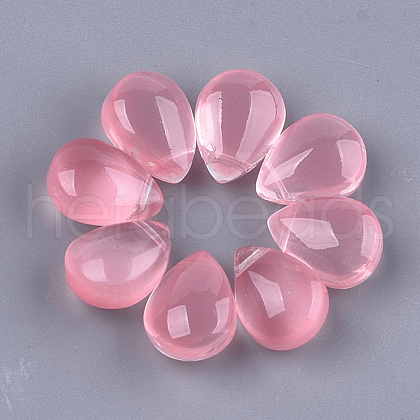 Transparent Spray Painted Glass Charms GLAA-S183-14E-1