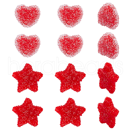 SUPERFINDINGS 12Pcs 2 Style Resin Beads for Valentine's Day RESI-FH0001-26-1