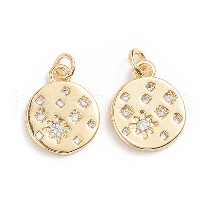 Brass Micro Pave Cubic Zirconia Pendants ZIRC-G165-07G-1