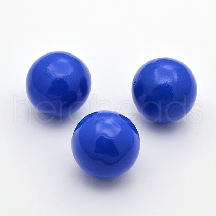 No Hole Spray Painted Brass Round Ball Beads Fit Cage Pendants KKB-J002-15-1