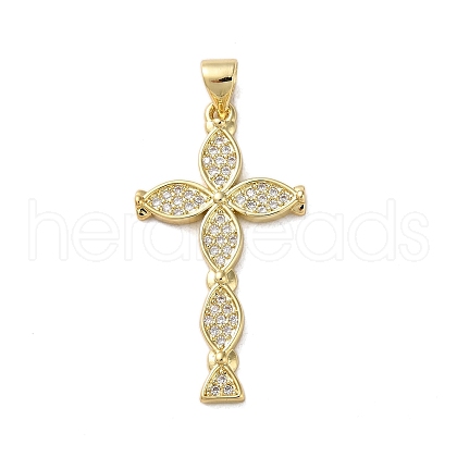 Brass Micro Micro Pave Clear Cubic Zirconia Pendants KK-A212-01G-G-1