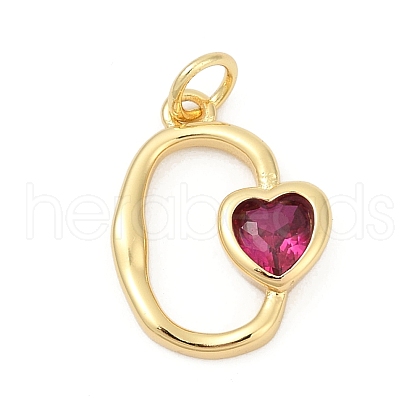 Brass Pave Cubic Zirconia Pendants KK-U062-46G-02-1