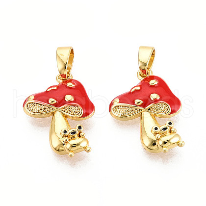 Brass Enamel Pendants KK-N257-56G-1