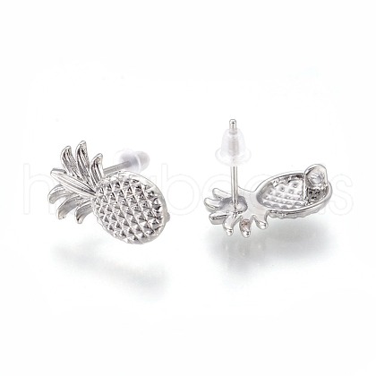 Brass Stud Earring Findings KK-F809-16P-1