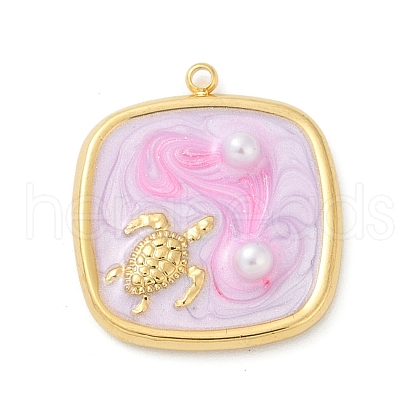 Ocean Theme 304 Stainless Steel Enamel Pendants STAS-Q352-03G-A-1