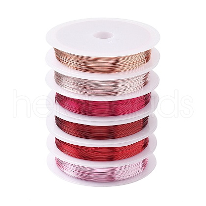 6 Rolls 6 Colors Round Copper Wire Set for Jewelry Making CWIR-NH0001-03B-0.4mm-1
