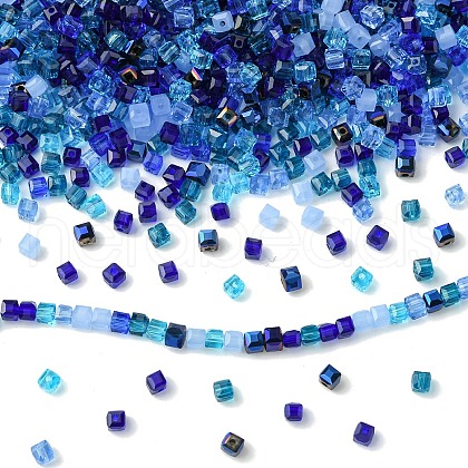 500Pcs Cube Glass Beads GLAA-YWC0005-01G-1
