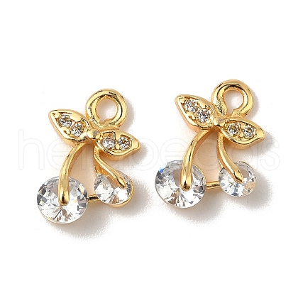 Brass Micro Pave Cubic Zirconia Pendants KK-D373-03A-G-1