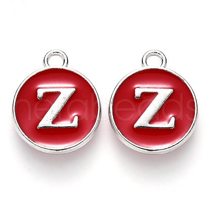 Platinum Plated Alloy Enamel Charms X-ENAM-S118-03Z-P-1