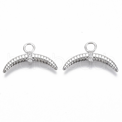 Brass Micro Pave Cubic Zirconia Pendants KK-R130-024P-NF-1