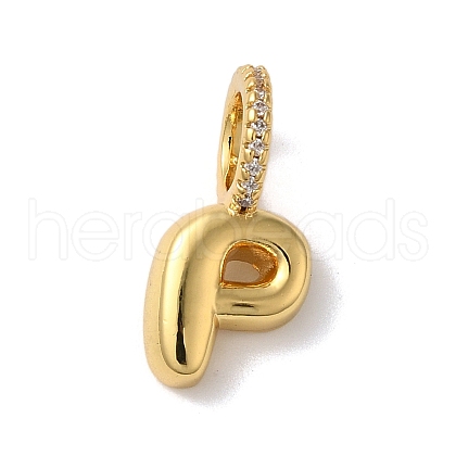 Brass Micro Pave Cubic Zirconia Pendants KK-K345-13P-G-1