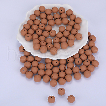 Round Silicone Focal Beads SI-JX0046A-77-1