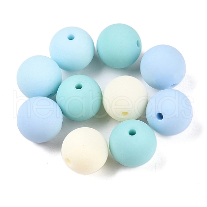 Rubberized Style Imitated Silicone Acrylic Beads MACR-T048-01A-12-1