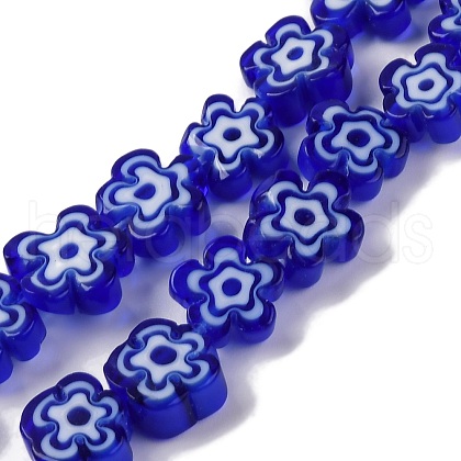 Handmade Millefiori Lampwork Beads Strands LAMP-G164-03B-1