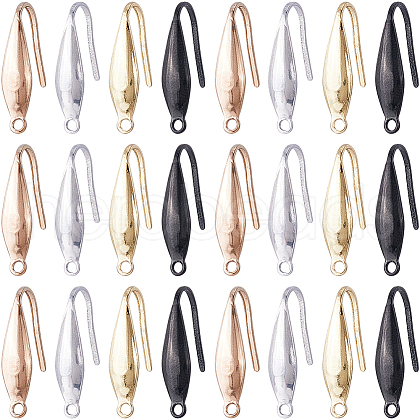SUNNYCLUE 80Pcs 4 Colors 316 Surgical Stainless Steel Earring Hooks STAS-SC0009-23-1