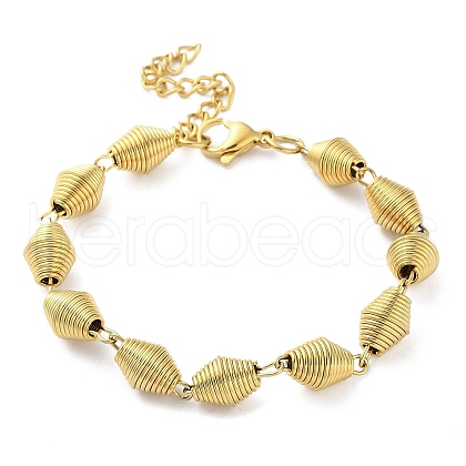 304 Stainless Steel Bicone Link Chain Bracelets for Women BJEW-G712-05G-1