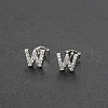 Brass Micro Pave Clear Cubic Zirconia Stud Earrings FS-WGC2F12-23-1