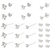 Unicraftale 150Pcs 3 Style 316 Surgical Stainless Steel Stud Earring Findings STAS-UN0057-18-1