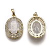 Golden Plated Brass Micro Pave Clear Cubic Zirconia Pendants ZIRC-F123-02H-2